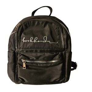 Bookhoarder Mini Backpack Black Gold Hardware Small Travel Bag Purse